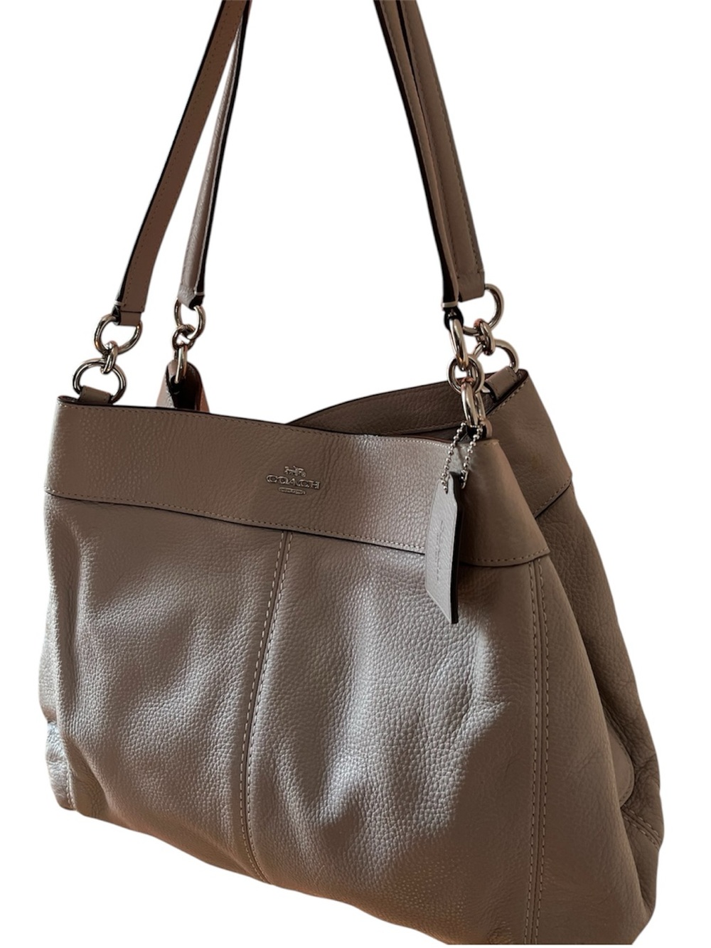 Coach Taupe Leather Shoulder Bag